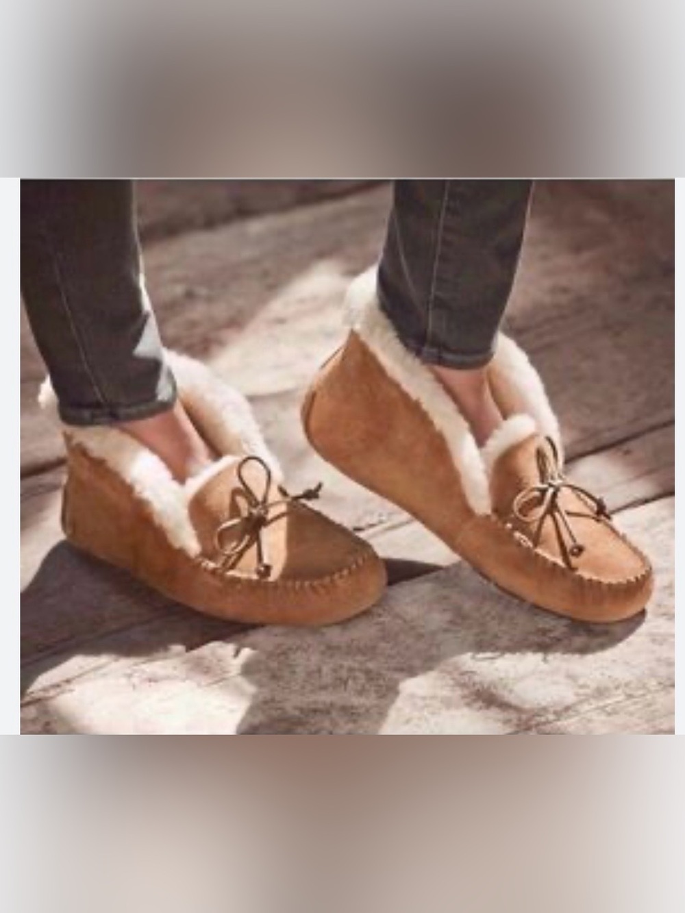 UGG Alena Slippers Sheepskin Moccasin Booties Women’s US 9 EU 40 Chestnut Suede - Picture 9 of 12
